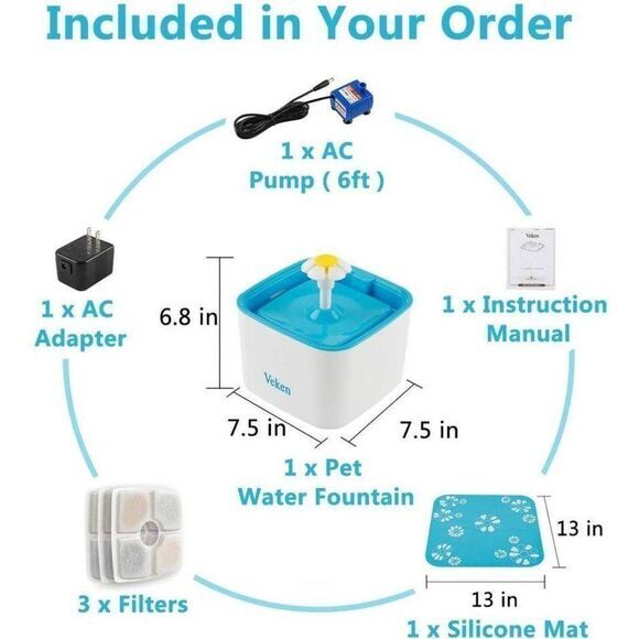 Cat Fountain, 84oz/2.5L Water Drinking Pet - Picture 6 of 10